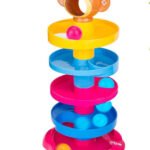 Anubhav Janni Roll Ball Toy Fun Interactive Rolling Game Kids Swirling Ramp Rattle Balls Stack Go Development Educational Toys Baby Toddler Monkey Babies Toddlers (Pack Of 1 Pcs)