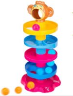 Anubhav Janni Roll Ball Toy Fun Interactive Rolling Game Kids Swirling Ramp Rattle Balls Stack Go Development Educational Toys Baby Toddler Monkey Babies Toddlers (Pack Of 1 Pcs)