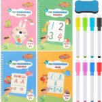 Anubhav Janni Magic Color Book With 12 Sketch pen Practice Notebook Reusable Copybook For Kids Books Age Calligraphy Simple Hand Lettering Writing Numbers Alphabate Hindi Letters (Pack Of 1 Pcs)