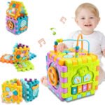 Anubhav Janni Activity Cube Plastic Baby And Toddler First's Block Shape Sorter Colors ABCD Toys For Multi Purpose Educational Learning Music Center Play Square Toy Gift Boy (Pack Of 1 Pcs)