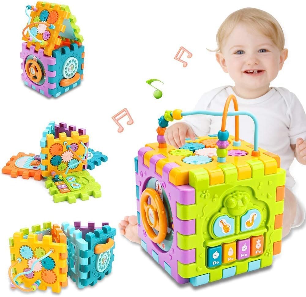 Anubhav Janni Activity Cube Plastic Baby And Toddler First's Block Shape Sorter Colors ABCD Toys For Multi Purpose Educational Learning Music Center Play Square Toy Gift Boy (Pack Of 1 Pcs) Anubhav Janni Activity Cube Plastic Baby And Toddler First's Block Shape Sorter Colors ABCD Toys For Multi Purpose Educational Learning Music Center Play Square Toy Gift Boy (Pack Of 1 Pcs) - Image 1