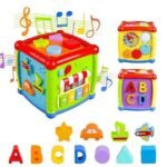 Anubhav Janni Fancy   Cube Plastic Baby And Toddler First's Block Shape Sorter Colors ABCD Toys For Multi Purpose Educational Learning Music Center Play Square Toy Gift Boy (Pack Of 1 Pcs)