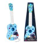 Anubhav Janni 24 inch Space Theme 4 String Guitar Easy to Hold Thin Frets Low Musical Instrument Learning Educational Toy Gift for Toddlers Kids 3 Years And Above Kids (Pack of 1) (Multicolor)