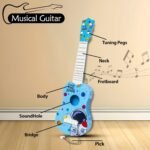Anubhav Janni 24 inch Space Theme 4 String Guitar Easy to Hold Thin Frets Low Musical Instrument Learning Educational Toy Gift for Toddlers Kids 3 Years And Above Kids (Pack of 1) (Multicolor) - Image 3