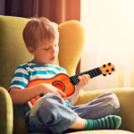 Anubhav Janni 4-String 17 Inch Guitar Learning Toy for Kids Classical Musical Instrument  Role Play Kids Perfect Beginners Age above 3 Years Wooden Finish (Pack Of 1) - Image 8