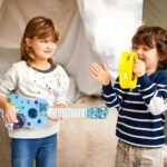 Anubhav Janni 17 inch Space Theme 4 String Guitar Easy to Hold Thin Frets Low Musical Instrument Learning Educational Toy Gift for Toddlers Kids 3 Years And Above Kids (Pack of 1) (Multicolor) - Image 2