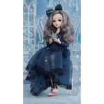 Anubhav Janni Princess Doll for Girls Collectible with Luxury Navy Blue Party Dress Lace Stockings Bow Hairband Beautiful Long Hair Kids Gift Plastic Wedding Dress Elegant and Bridal Stunning - Image 3