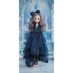 Anubhav Janni Princess Doll for Girls Collectible with Luxury Navy Blue Party Dress Lace Stockings Bow Hairband Beautiful Long Hair Kids Gift Plastic Wedding Dress Elegant and Bridal Stunning - Image 9