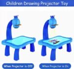 Anubhav Janni Drawing Projector Table Set Blue Led Board for Kids Trace & Draw Smart Sketcher 24 Patterns 12 Colorful Pen Book Fun Educational Creative Painting Desk Machine Toy (Blue) - Image 2