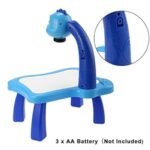 Anubhav Janni Drawing Projector Table Set Blue Led Board for Kids Trace & Draw Smart Sketcher 24 Patterns 12 Colorful Pen Book Fun Educational Creative Painting Desk Machine Toy (Blue) - Image 3