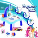 Anubhav Janni Drawing Projector Table Set Blue Led Board for Kids Trace & Draw Smart Sketcher 24 Patterns 12 Colorful Pen Book Fun Educational Creative Painting Desk Machine Toy (Blue) - Image 7