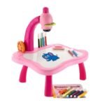Anubhav Janni Drawing Projector Table Set Blue Led Board for Kids Trace & Draw Smart Sketcher 24 Patterns 12 Colorful Pen Book Fun Educational Creative Painting Desk Machine Toy (Pink)