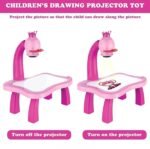 Anubhav Janni Drawing Projector Table Set Blue Led Board for Kids Trace & Draw Smart Sketcher 24 Patterns 12 Colorful Pen Book Fun Educational Creative Painting Desk Machine Toy (Pink) - Image 7
