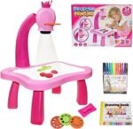 Anubhav Janni Drawing Projector Table Set Blue Led Board for Kids Trace & Draw Smart Sketcher 24 Patterns 12 Colorful Pen Book Fun Educational Creative Painting Desk Machine Toy (Pink) - Image 8