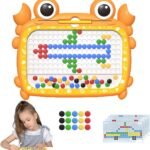 Anubhav Janni Toddler Toys Magnetic Dot Art Drawing Board for Kids Large Crab Toddlers with Pen and Beads Educational Preschool Toy Boys Girls Aged 3-6 Years Old (Multicolor)