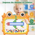 Anubhav Janni Toddler Toys Magnetic Dot Art Drawing Board for Kids Large Crab Toddlers with Pen and Beads Educational Preschool Toy Boys Girls Aged 3-6 Years Old (Multicolor) - Image 2