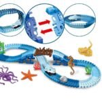 Anubhav Janni 148pcs Flexible Shark Car Racing Track with Car Bridge Ocean Animals Educational Play Set Adventure Car Race Toy Gift for Kids Above 3 Years (Multicolor) - Image 2