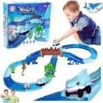 Anubhav Janni 148pcs Flexible Shark Car Racing Track with Car Bridge Ocean Animals Educational Play Set Adventure Car Race Toy Gift for Kids Above 3 Years (Multicolor) - Image 7