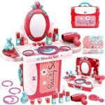 Anubhav Janni Big Beauty Set Suitcase Toy for Kids Girls 3 in 1 Learning Educational Make Up Kit with Makeup Accessories Pretend Play Portable Gift For 3+ years old girls (Multicolor)