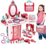 Anubhav Janni Big Beauty Set Suitcase Toy for Kids Girls 3 in 1 Learning Educational Make Up Kit with Makeup Accessories Pretend Play Portable Gift For 3+ years old girls (Multicolor) - Image 3