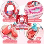 Anubhav Janni Big Beauty Set Suitcase Toy for Kids Girls 3 in 1 Learning Educational Make Up Kit with Makeup Accessories Pretend Play Portable Gift For 3+ years old girls (Multicolor) - Image 6