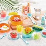 Anubhav Janni Kitchen Set for Kids 42 PCS Battery Oprated Pretend Play Kitchen Toy Set for Girls with Writing Slate Lights Music Sound Plastic For 3 Years Above Kids (Multicolor) - Image 3