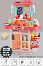 Anubhav Janni Kitchen Set for Kids 42 PCS Battery Oprated Pretend Play Kitchen Toy Set for Girls with Writing Slate Lights Music Sound Plastic For 3 Years Above Kids (Multicolor) - Image 5