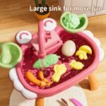 Anubhav Janni Multifunction Water Pretend Toys Kids Kitchen Sink Water Electric Dishwasher Toy Set Kitchen Role Play Kitchen Accessory Set (Pack of 1) (Multicolor) - Image 4