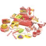Anubhav Janni Dishwasher Kitchen Sink Toy with Running Water 2-in-1 Pretend Play Kitchen Set with 42 Accessories for Kids Age 3+Water Circulation Intteractive Learrning Toy (Multicolor)