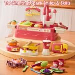 Anubhav Janni Dishwasher Kitchen Sink Toy with Running Water 2-in-1 Pretend Play Kitchen Set with 42 Accessories for Kids Age 3+Water Circulation Intteractive Learrning Toy (Multicolor) - Image 2