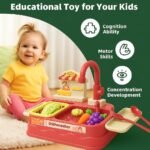 Anubhav Janni Dishwasher Kitchen Sink Toy with Running Water 2-in-1 Pretend Play Kitchen Set with 42 Accessories for Kids Age 3+Water Circulation Intteractive Learrning Toy (Multicolor) - Image 7