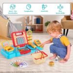Anubhav Janni Kids Cash Register Toy Supermarket with Register Pretend Play Calculator Register Toys with Scanner Microphone Credit Card Cans Play Money for Kids Ages 3+ (Multicolor) - Image 2