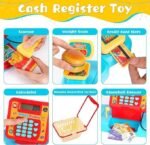 Anubhav Janni Kids Cash Register Toy Supermarket with Register Pretend Play Calculator Register Toys with Scanner Microphone Credit Card Cans Play Money for Kids Ages 3+ (Multicolor) - Image 3