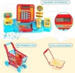 Anubhav Janni Kids Cash Register Toy Supermarket with Register Pretend Play Calculator Register Toys with Scanner Microphone Credit Card Cans Play Money for Kids Ages 3+ (Multicolor) - Image 5