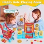 Anubhav Janni Kids Cash Register Toy Supermarket with Register Pretend Play Calculator Register Toys with Scanner Microphone Credit Card Cans Play Money for Kids Ages 3+ (Multicolor) - Image 6