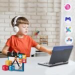 Anubhav Janni Notebook Computer Toy with 30 Fun Activities Educational Laptop for Kids Dual Power Supply Source Micro USB Cable 3 AA Battery (Not Included) Learning Music (Multicolor) - Image 2