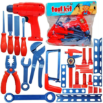 Anubhav Janni 29 Piece Kids Tool Kit Play Set Pretend Construction Toys for Boys Girls Plastic DIY Engineering with Drill Screwdrivers Accessories (Multicolor) - Image 5