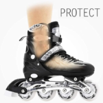Anubhav Janni Skate for Kids Roller Shoes Age 6 to 11 Years Adjustable Size Inline Skating Skates Boys Girls Boys and  LED Lights in Wheel Indoor Outdoor Beginner Training Skates (Black) - Image 5