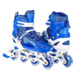 Anubhav Janni Skate for Kids Roller Shoes Age 6 to 11 Years Adjustable Size Inline Skating Skates Boys Girls Boys and  LED Lights in Wheel Indoor Outdoor Beginner Training Skates (Blue)