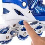 Anubhav Janni Skate for Kids Roller Shoes Age 6 to 11 Years Adjustable Size Inline Skating Skates Boys Girls Boys and  LED Lights in Wheel Indoor Outdoor Beginner Training Skates (Blue) - Image 2