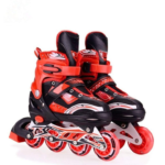Anubhav Janni Skate for Kids Roller Shoes Age 6 to 11 Years Adjustable Size Inline Skating Skates Boys Girls Boys and  LED Lights in Wheel Indoor Outdoor Beginner Training Skates (Red) - Image 2