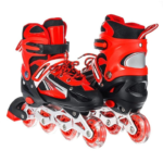 Anubhav Janni Skate for Kids Roller Shoes Age 6 to 11 Years Adjustable Size Inline Skating Skates Boys Girls Boys and  LED Lights in Wheel Indoor Outdoor Beginner Training Skates (Red) - Image 3