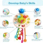 Anubhav Janni Astronaut Shaped Pull String Activity Toy for Baby Teething Play Adventure Fine Motor Skills Development Food Grade Silicone Pull Toys Travel-Friendly Perfect for 6+ Months - Image 3