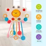 Anubhav Janni Crab Shaped Pull String Activity Toy for Baby Teething Play Adventure Fine Motor Skills Development Food Grade Silicone Pull Toys Travel-Friendly Perfect for 6+ Months - Image 5