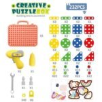 Anubhav Janni 232 Pcs DIY Creative Puzzle Box for Kids Educational Building Toy Kit with Drill Learning Construction Set for Boys Girls Carry Case Toy Gift for 3+ Years (Unikorn Theme) - Image 3