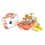 Anubhav Janni 232 Pcs DIY Creative Puzzle Box for Kids Educational Building Toy Kit with Drill Learning Construction Set for Boys Girls Carry Case Toy Gift for 3+ Years (Unikorn Theme) - Image 6