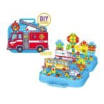Anubhav Janni 285 Pcs DIY Creative Puzzle Box for Kids Educational Building Toy Kit with Drill Learning Construction Set for Boys Girls Carry Case Toy Gift for 3+ Years (Fire Theme)