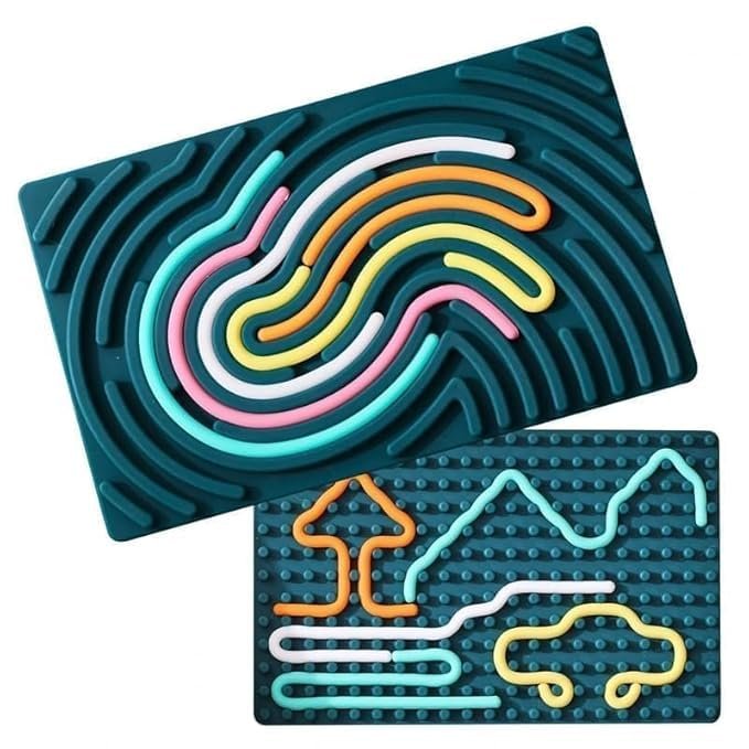 Vardan Enterprise® Activity Board Double Sided Silicone Fidget Toy for Kids & Adults Silent Calming Anxiety Portable with Travel Bag Strings Ages Above 3 Years (Multicolor) Anubhav Janni Activity Board Double Sided Silicone Fidget Toy for Kids & Adults Silent Calming Anxiety Portable with Travel Bag Strings Ages Above 3 Years (Multicolor) - Image 1