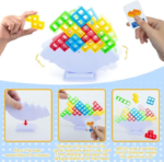 Anubhav Janni Tower Game 32 Pcs 4 Different Shapes Stack Tower Blocks with 22 Cards Swing Stack Balance Building Block Interactive STEM Toy For Above 3 Years Kids (Multicolor) - Image 3