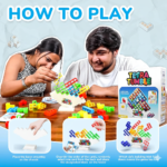 Anubhav Janni Tower Game 32 Pcs 4 Different Shapes Stack Tower Blocks with 22 Cards Swing Stack Balance Building Block Interactive STEM Toy For Above 3 Years Kids (Multicolor) - Image 7